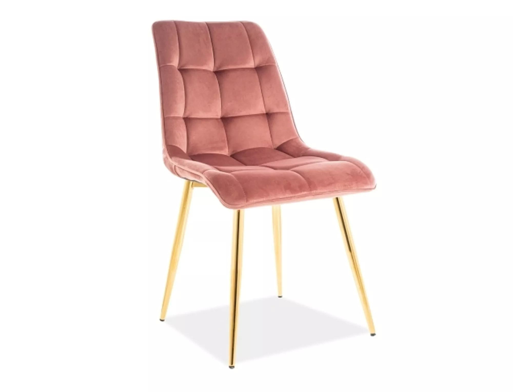 Стул SIGNAL CHIC Velvet Bluvel 52 античный розовый/золотой