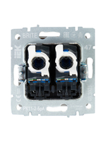 BRITE Розетка компьютерная двойная RJ45 кат.6 РК11-2-БрА алюминий IEK