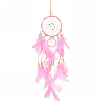 Украшение-оберег «Ловец Снов-Magical dream» 11*50см цвет нежно-розовый