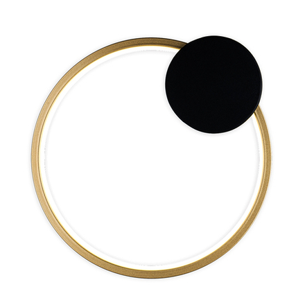 Настенный  светодиодный светильник 15Вт, 1040Лм, 4500К, Ra>80,  металл/силикон, золото/черный