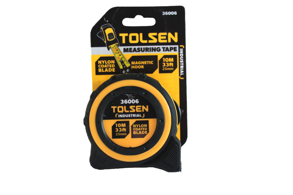 Рулетка измерительная TOLSEN с магнитом и нейлоновым покрытием 10х25мм 36006