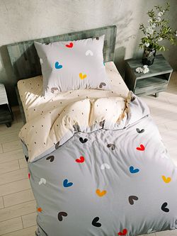 Постельное белье полисатин Simple House "Lazar/Lazar (компаньон)" 1,5-сп Наволочка 50х70 см 1 шт Простынь на резинке 90x200 см Пододеяльник 145x215 см