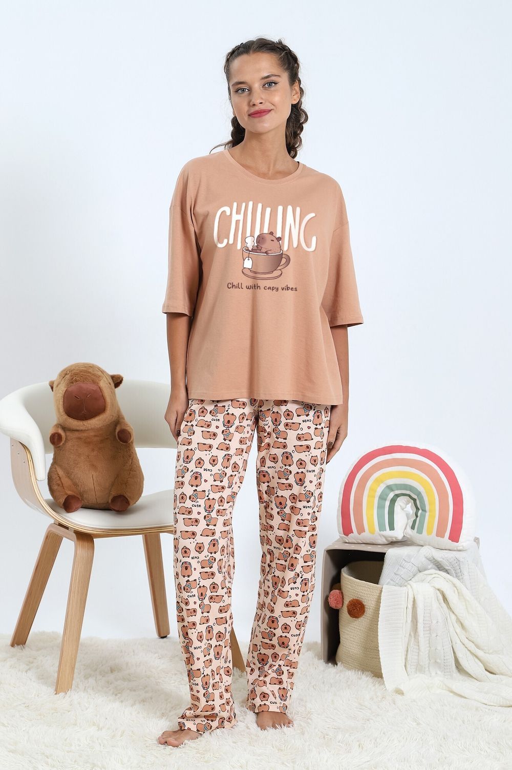 Пижама женская Капи-3 Виотекс ПЕСОЧНЫЙ (Акция)