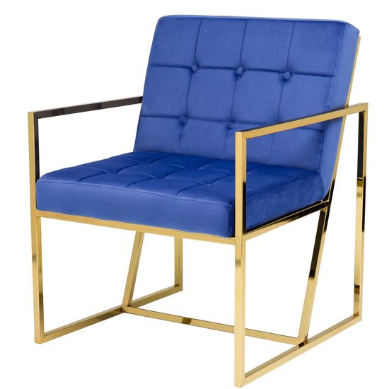 Кресло Goldfinger синий велюр
