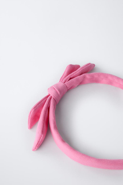 ZARA ТОНКИЙ ОБОДОК С БАНТОМ, РОЗОВЫЙ
