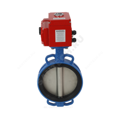 Затвор дисковый поворотный чугун Ду 250 Ру16 межфл с электроприводом QB-600 380В диск нерж манжета EPDM Benarmo 1