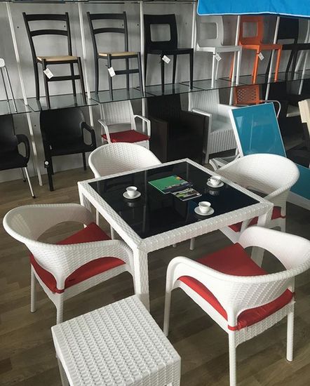 Кресло пластиковое плетеное Panama белое Турция