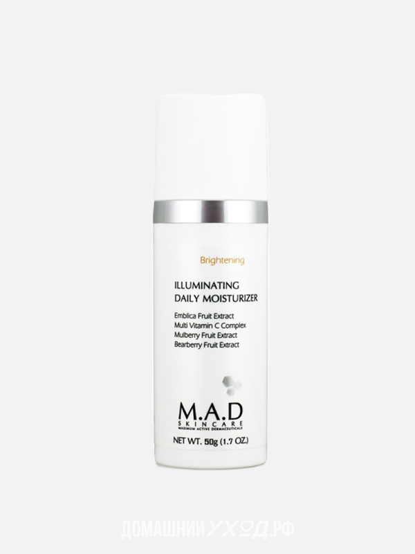 Дневной увлажняющий крем с эффектом выравнивания тона кожи Illuminating Daily Moisturizer M.A.D Skincare 50 гр.