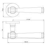 Ручка BUSSARE A-41-50 W.GOLD валлийское золото VASO (круглая накл.)