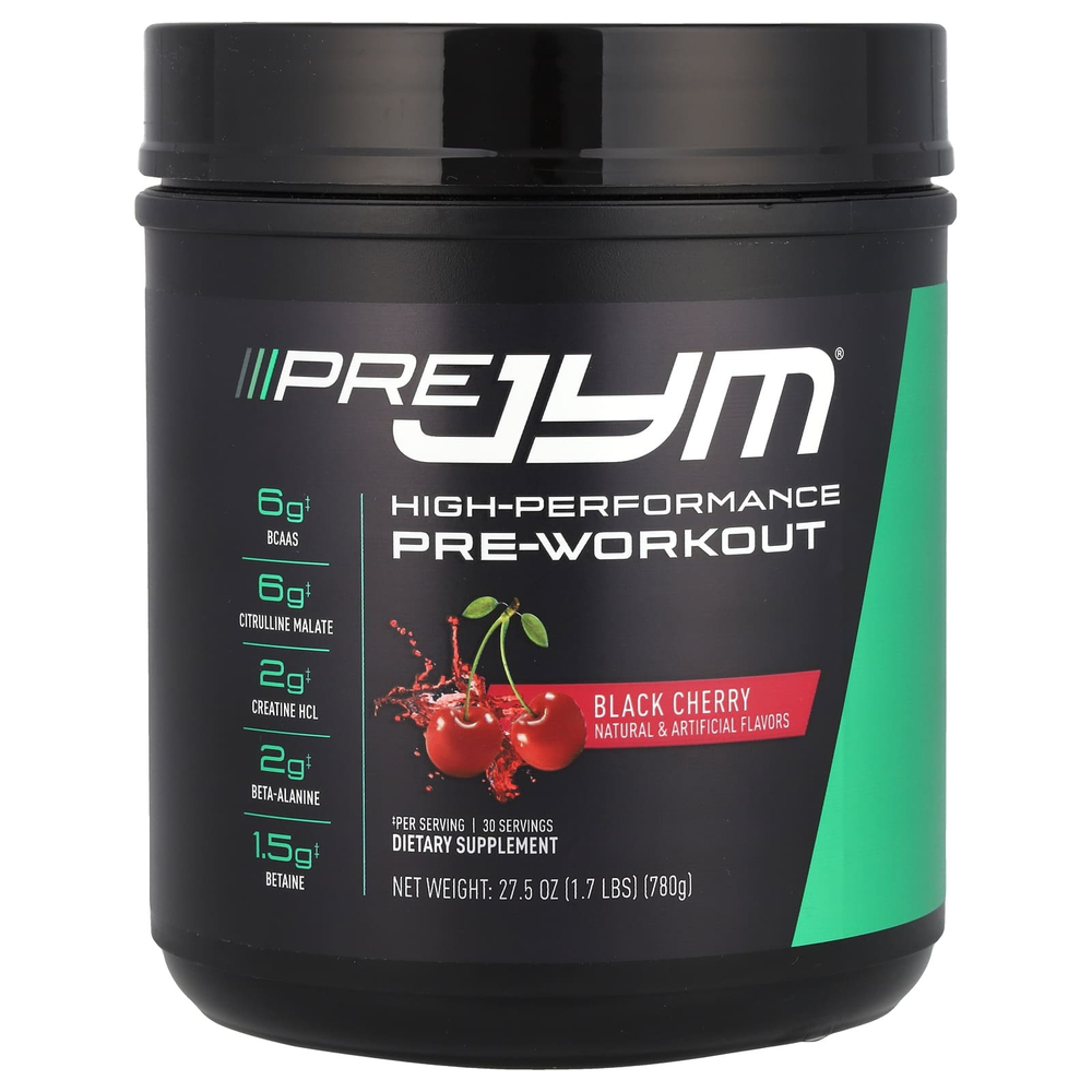 JYM Supplement Science, Pre JYM®, высокоэффективный предтренировочный комплекс, со вкусом черешни, 780 г (1,7 фунта)