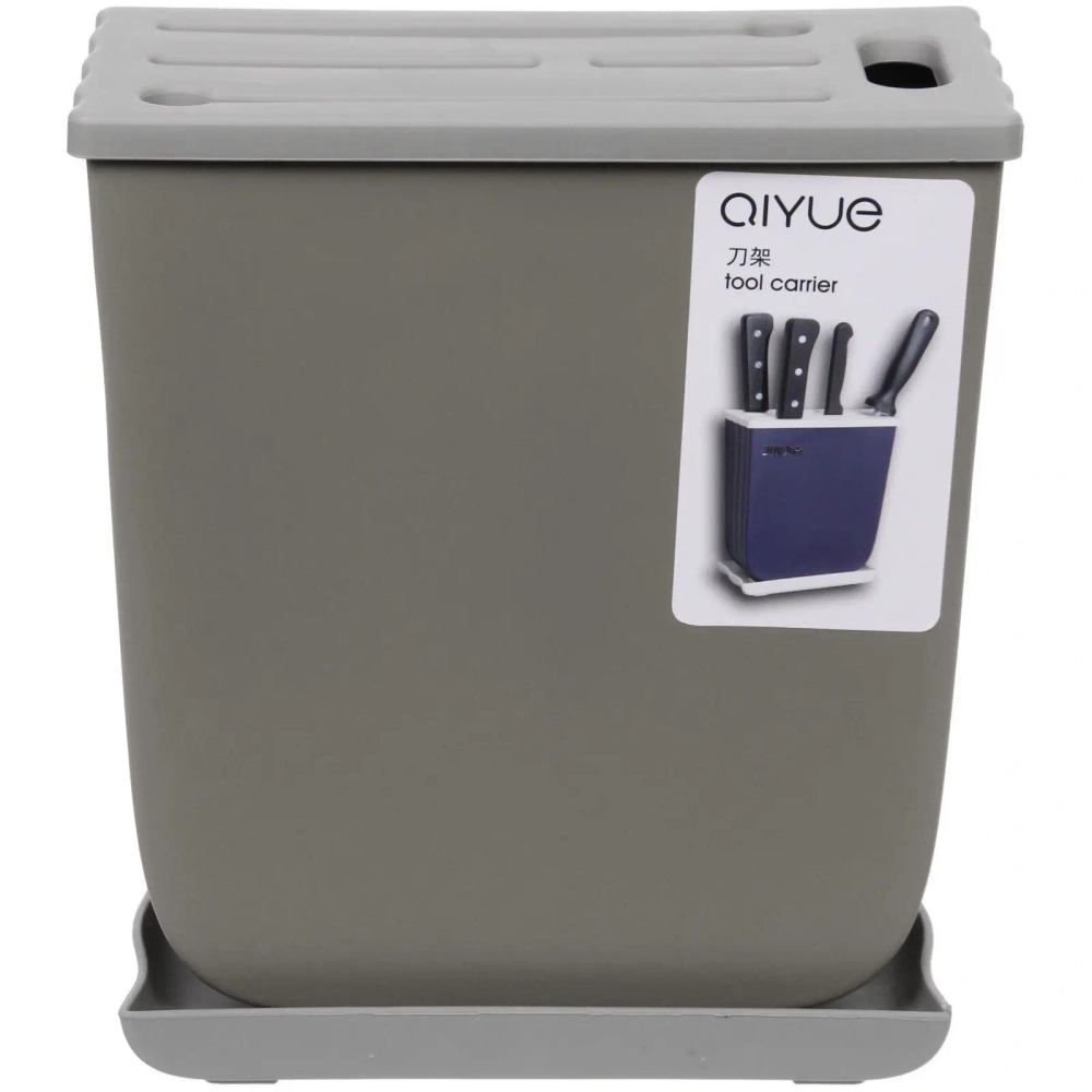 Подставка для ножей «Стиль» 19*16*7см с поддоном, микс