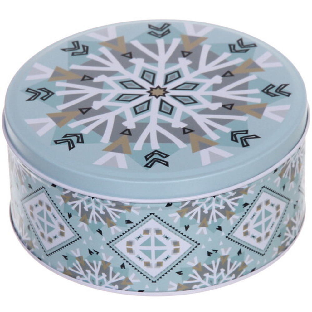 Банка жестяная «Снежинка» 800мл 13,6*7,3см