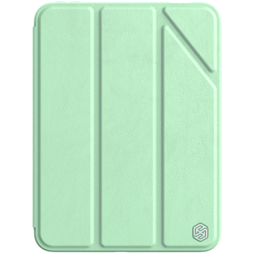 Чехол книжка зеленого цвета(Matcha Green) от Nillkin для планшета iPad Mini 6 и Mini 7, серия Bevel Leather Case, функция пробуждения и сна