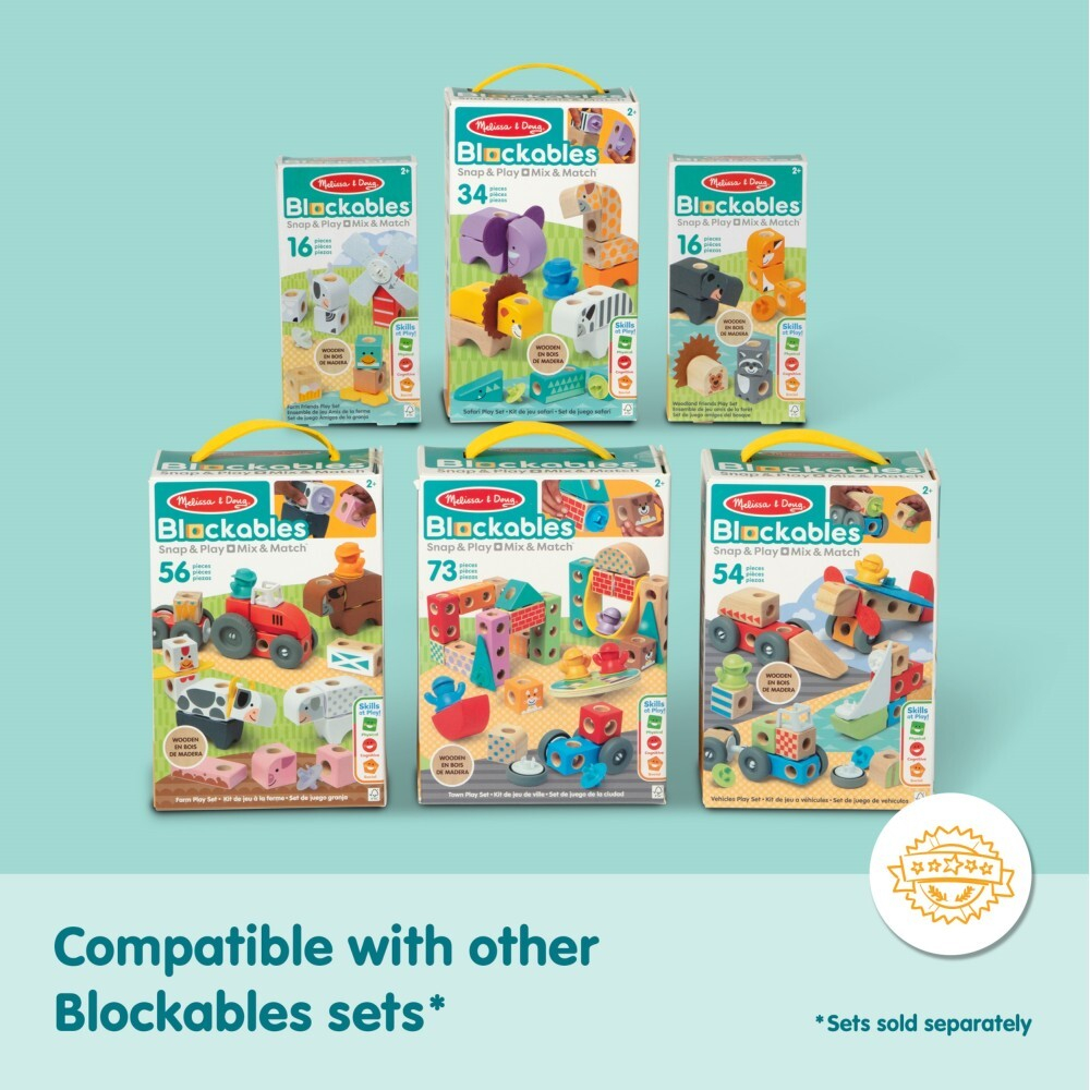 Melissa & Doug - Деревянные блоки для животных Blockables 16 шт. 20155253