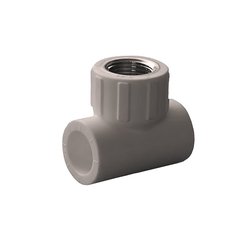 Тройник комбинированный ПП 25-1/2'' PN 25, с внутренней резьбой, серый