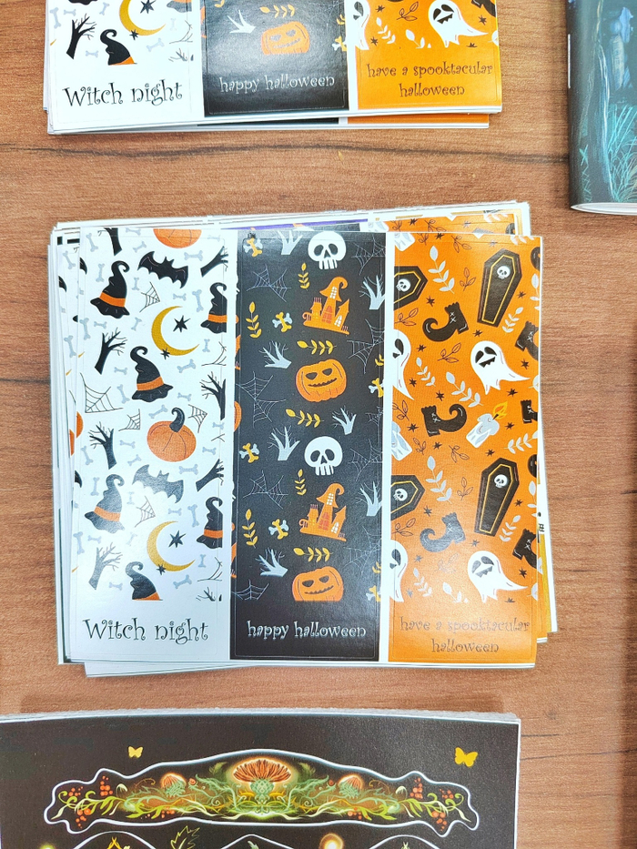 Наклейки "Хеллоуин" черно-оранжевые