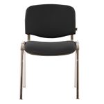 Стул для персонала и посетителей BRABIX "Iso CF-001", хромированный каркас, ткань серая с черным, 531420