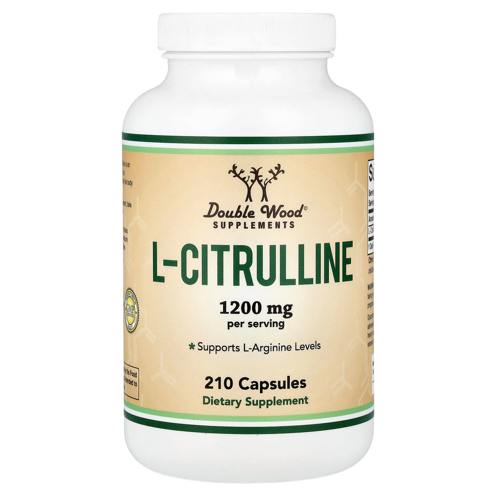 Double Wood Supplements, L-цитруллин, 210 капсул (600 мг в 1 капсуле)