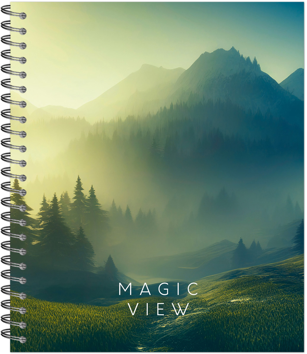 Тетрадь общая 96 листов на металлическом гребне "Красивые пейзажи"