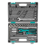 Набор инструментов 1/2", 1/4", CrV, 12 гранные головки, пластиковый кейс, 82 предмета Stels