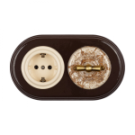 Рамка 2-х постовая, керамика, цвет коричневый BF2-620-02