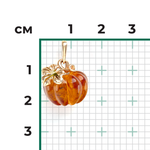 Подвеска «Тыква» из красного золота с янтарём