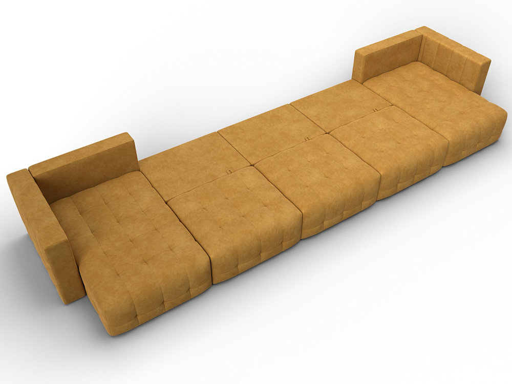 Диван П-образный Лига-052 НПБ МегаЛонг, BRUT 10 ВЕЛЮР желтый