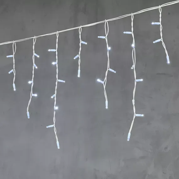 Светодиодная бахрома с колпачком 3,1*0,5 м., 120 белых LED ламп, каучуковый белый провод, LTC (LL120-8-2W)