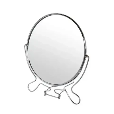 Зеркало настольное в металлической оправе «Модерн» круг, одностороннее d17см