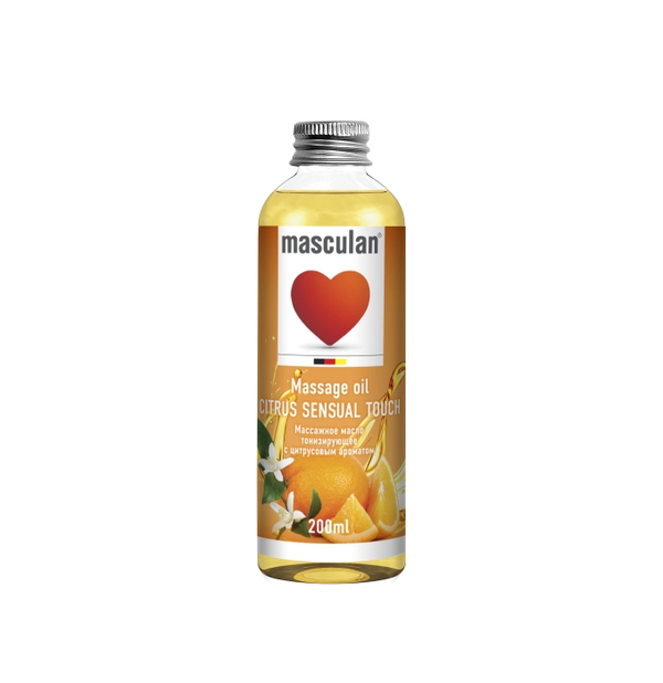 Массажное масло Masculan "Citrus Sensual Touch" тонизирующее с цитрусовым ароматом, 200 мл