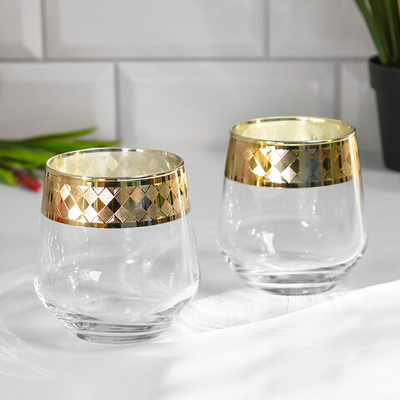 Набор стаканов для виски 2шт 390мл "Витраж"