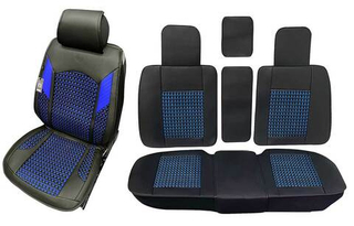 Накидки сидений ПОЛНЫЙ Coolpart MAXIMAL LUX (кт 9шт) - CC-01-BLBLU - черный/вставка синий