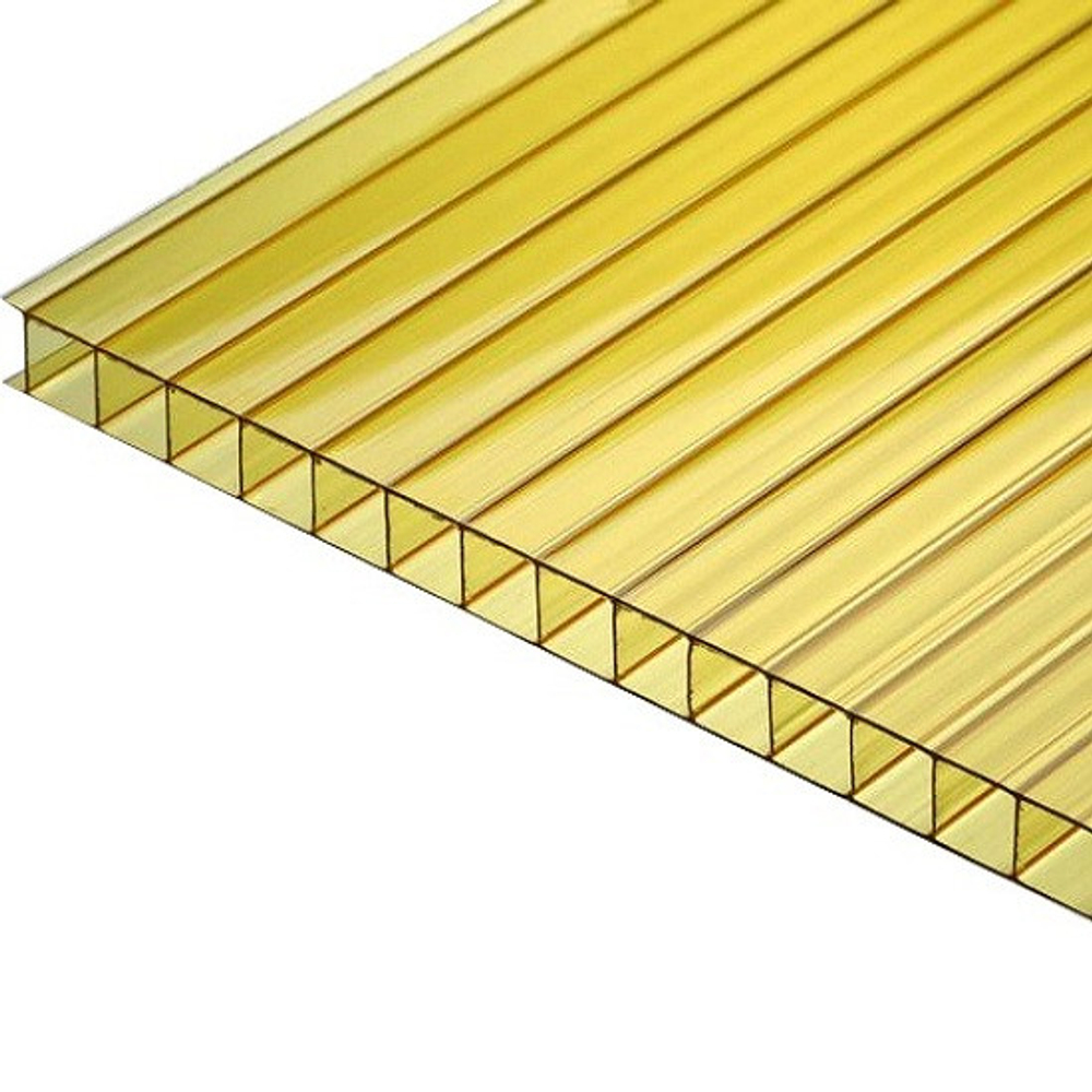 Поликарбонат сотовый Юг-Ойл-Пласт Ug Standart желтый 4 мм 2,1х6 м