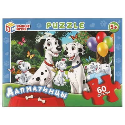Пазл 60эл. "Далматинцы" в коробка 4660254456143 (Умные игры)