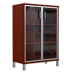 Шкаф средний со стеклянными дверьми в AL-рамке B 420.7  900х450х1286 BORN