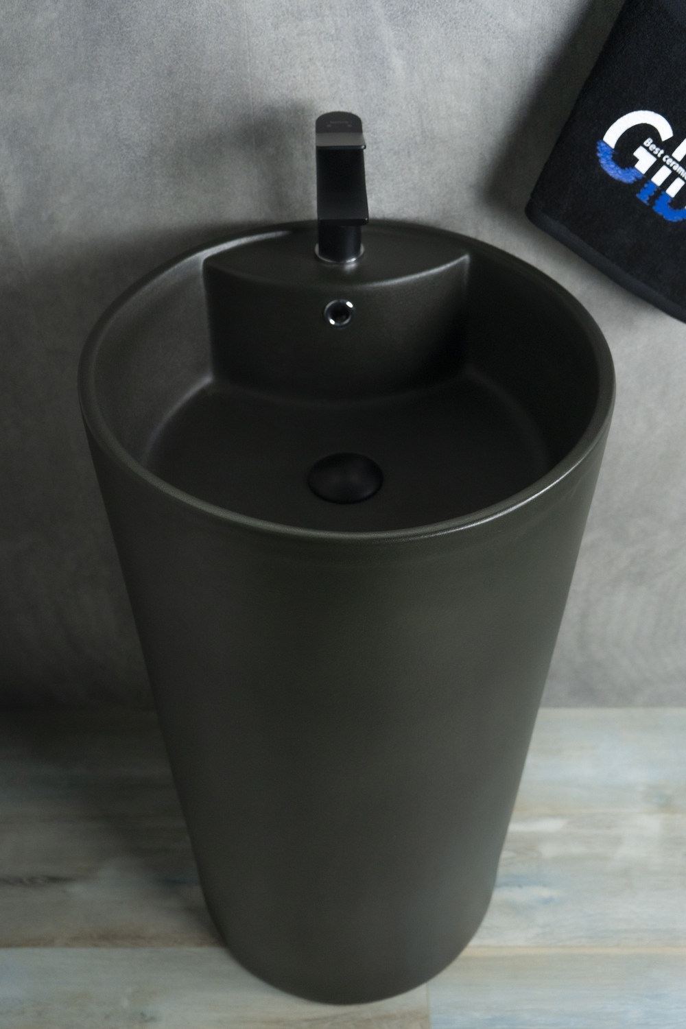 Раковина Gid Nb135bg 81109 накладная черная графит 45x45x85