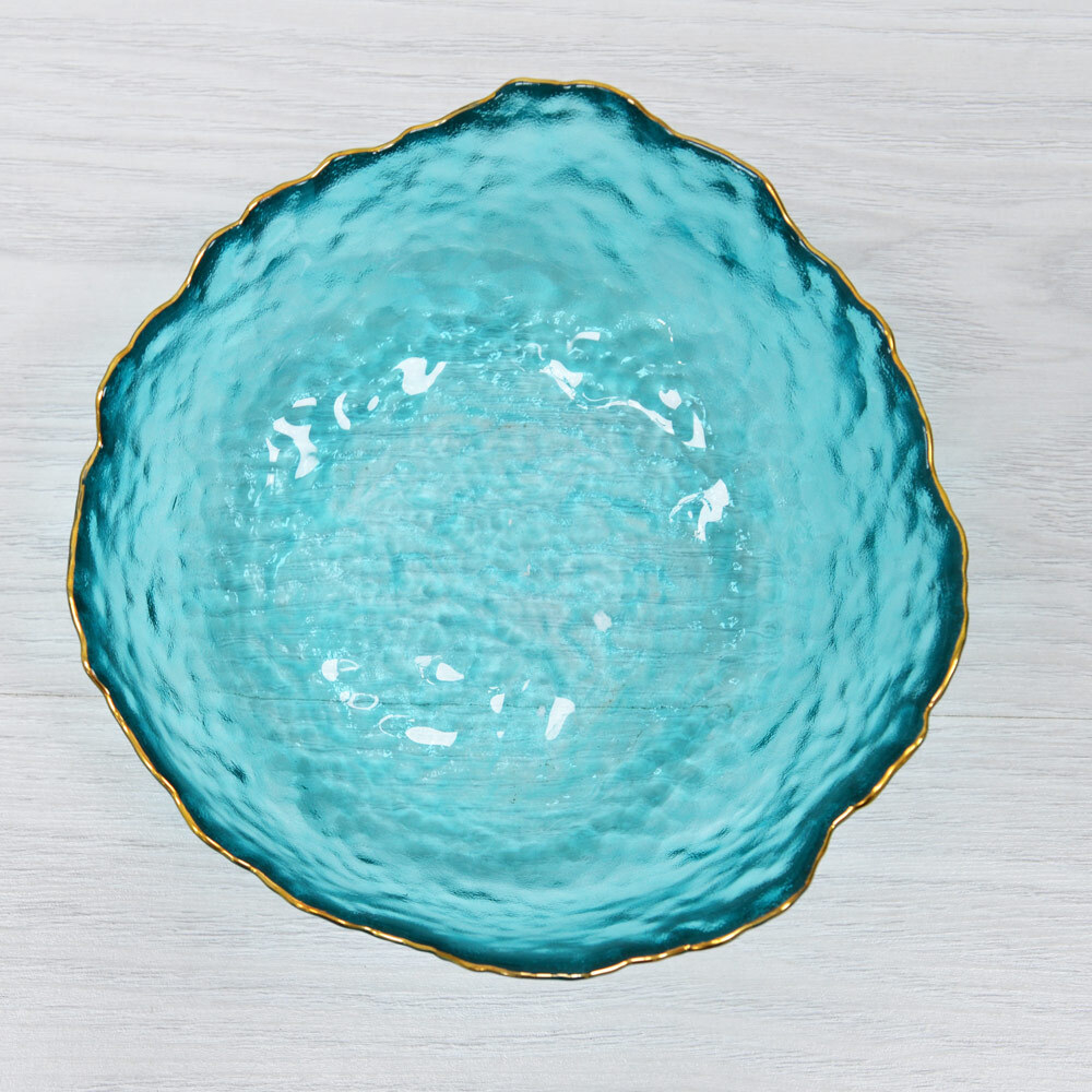 Миска 17,7см, зеленая с золотой каймой, NNSW10