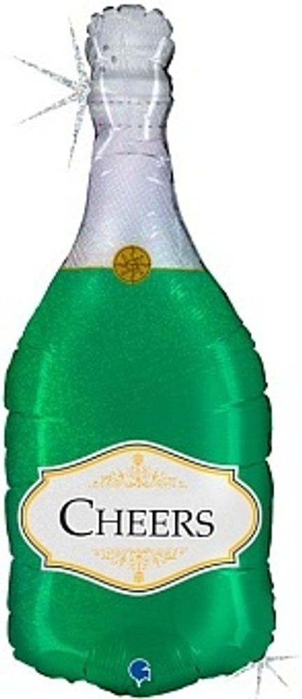 Шар (36&#39;&#39;/91 см) Фигура, Бутылка Шампанское, Голография, 1 шт.