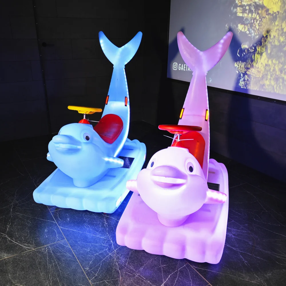 Прокатный аттракцион «Световой дельфин» Электромобиль (съемный хвост)