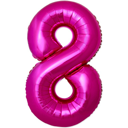 Цифры 102 см "Ярко-розовая фуксия металлик" слим (slim)
