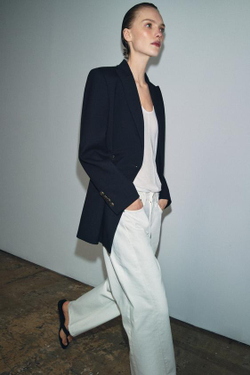 ZARA ДЖИНСЫ ZW COLLECTION ANKLE RELAXED СО СРЕДНЕЙ ПОСАДКОЙ, БЕЛЫЙ