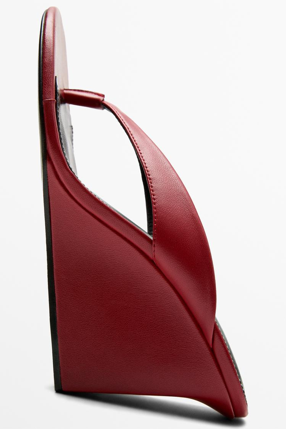 Massimo Dutti Кожаные сандалии на танкетке, красный