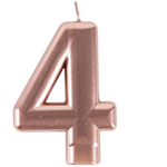 Свеча-цифра в оттенке розового золота 8 см
