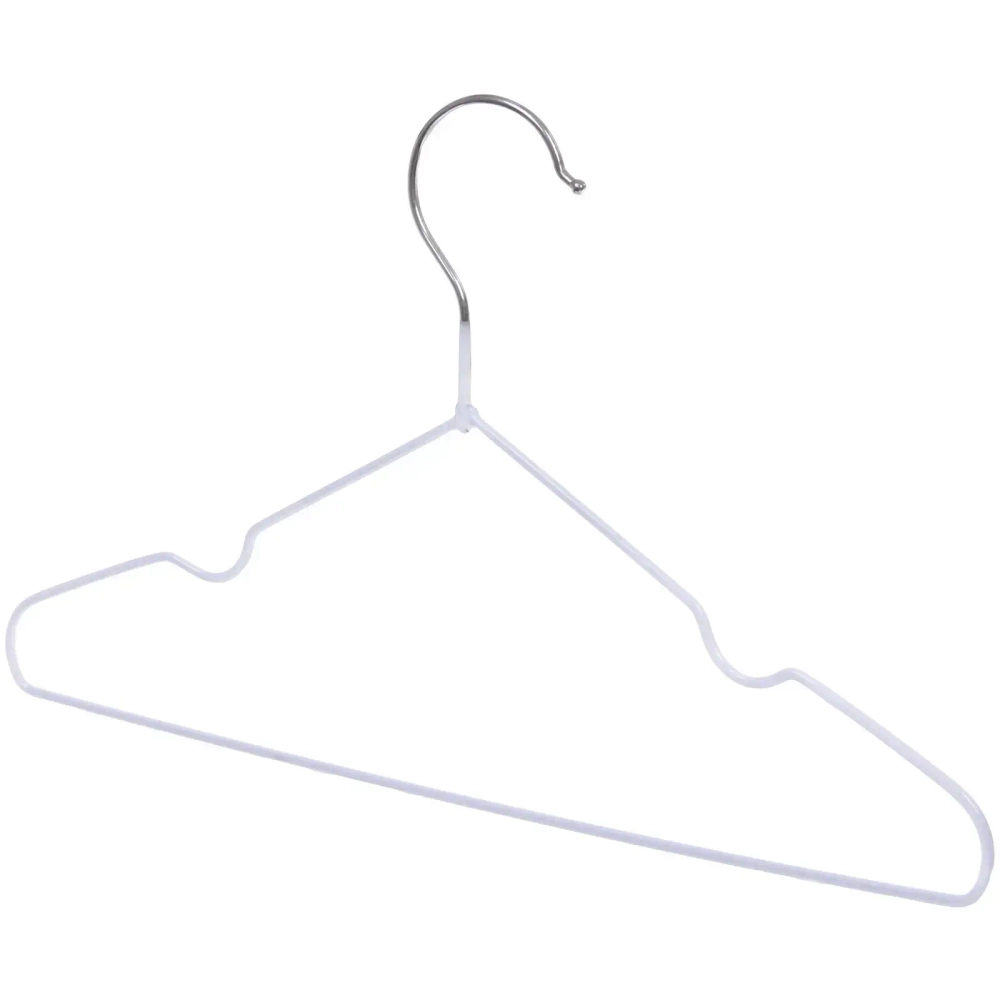 Плечики металлические нескользящие с полимерным покрытием 10шт «ТАРТИТАН», цвет белый, 30см (Селфи)●