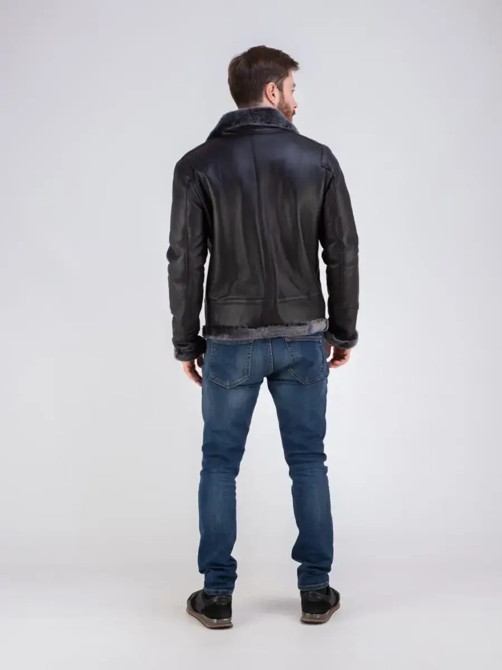 Дубленка мужская натуральная авиатор зимняя Турция