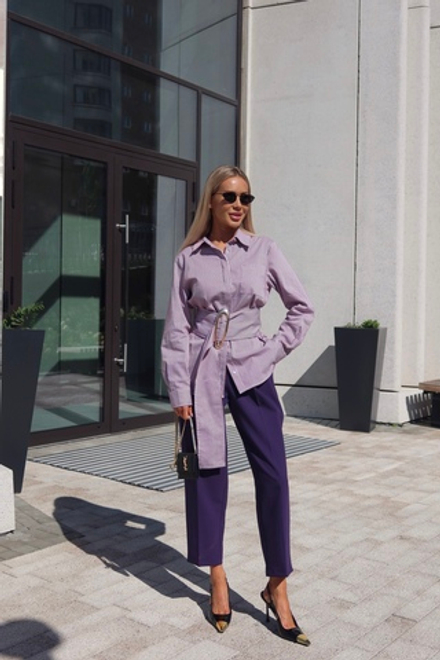 Брюки сигареты с накладными карманами