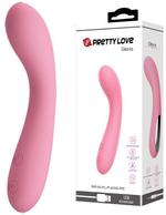 Нежно-розовый изогнутый вибратор Gloria - 16 см. (Цвет: нежно-розовый)