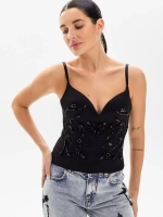 Топ-корсет GLITTER, черный