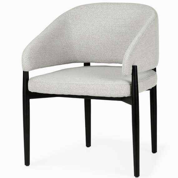 Обеденный стул Jeff, серая ткань, черные ножки