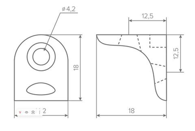 Полкодержатель под саморез, никель, AQ